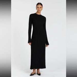 DISSH ADA black LONG SLEEVE MIDI DRESS